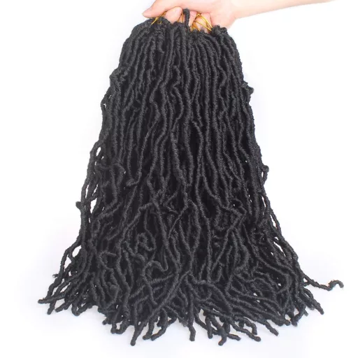 XTREND 45cm Nu Locs Extensii păr împletit sintetic Negru Ondulat Bucle 21 Fire