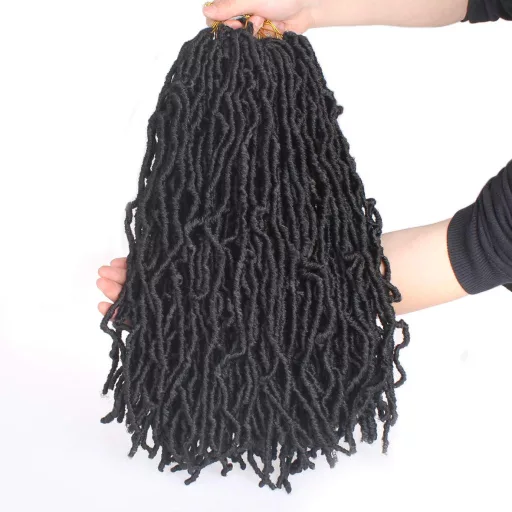 XTREND 45cm Nu Locs Extensii păr împletit sintetic Negru Ondulat Bucle 21 Fire
