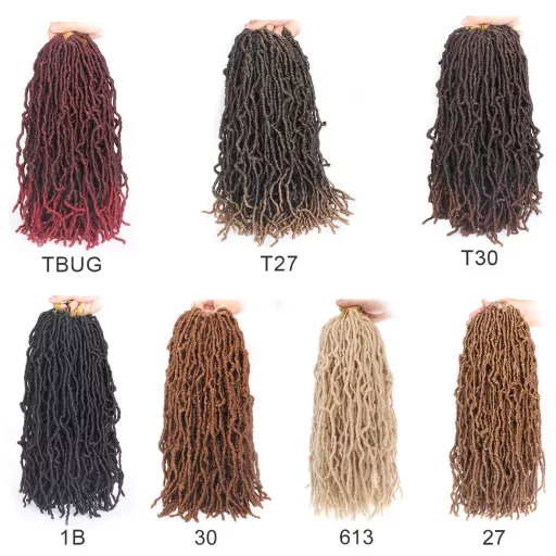 XTREND 45cm Nu Locs Extensii păr împletit sintetic Negru Ondulat Bucle 21 Fire