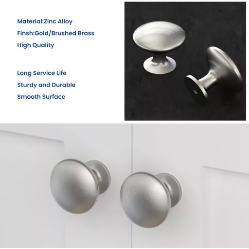 LONTAN 10 db rozsdamentes acél bútor gomb, ezüst konyhai fogantyú szett