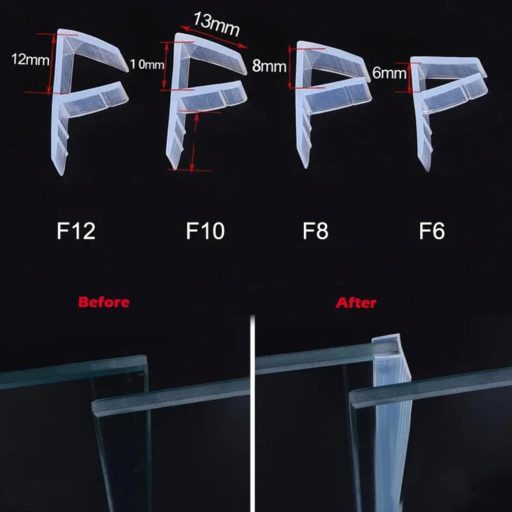 Garnitură etanșare cabină duș Baogu 200 cm profil F pentru sticlă de 6 mm hidrofobă