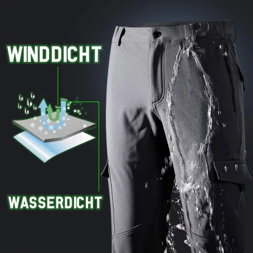 AOLI RAY Férfi Vízálló Termál Túranadrág Multizsebes Softshell Outdoor Nadrág