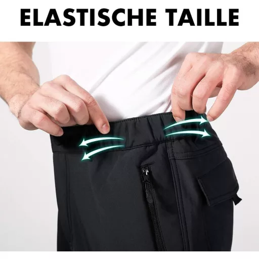 Pantaloni de trekking termici impermeabili pentru bărbați AOLI RAY, softshell, cu buzunare multiple, pentru exterior