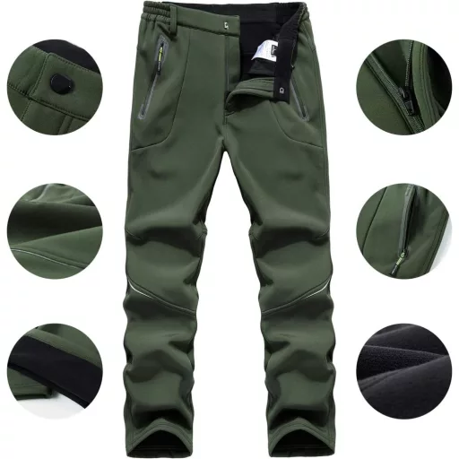 BWBIKE Fleece Bélelt Softshell Túranadrág, XL-es méret, Vízlepergető Téli Meleg Szélálló