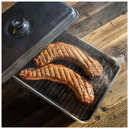 Nerezová udiareň Browin Deluxe – prenosná, s teplomerom a štiepkou na údenie