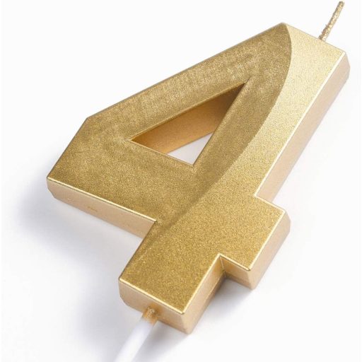 URAQT Zlatne svjetlucave rođendanske svjećice s brojevima - Dekoracija za torte bez dima za rođendane, vjenčanja, zabave - 4 komada ukrasnih voštanih svijeća