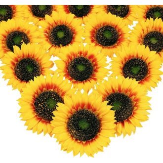  Mocoosy 16 db Nagyméretű Napraforgó Selyem Virágfej, 5,5 Inch Mesterséges Dekoráció