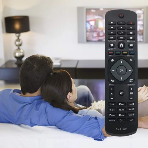 FOXRMT Univerzális Távirányító Philips TV-hez - Kompatibilis Minden 4K, UHD, HDR, Smart TV Modellel - Egyszerű Használat 10m Hatótávval