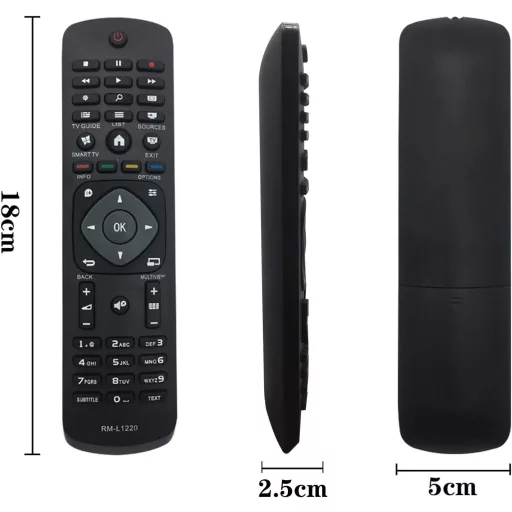 FOXRMT Univerzálny diaľkový ovládač pre Philips TV – Kompatibilný so všetkými 4K, UHD, HDR, Smart TV modelmi – Jednoduché použitie s dosahom 10 m