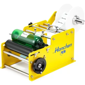   Mașină manuală de etichetat sticle rotunde Hanchen MT-30, 15-20 buc/min, reglabilă