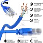 Mr. Tronic 30 méteres Cat6 UTP kék ethernet kábel, RJ45 csatlakozókkal