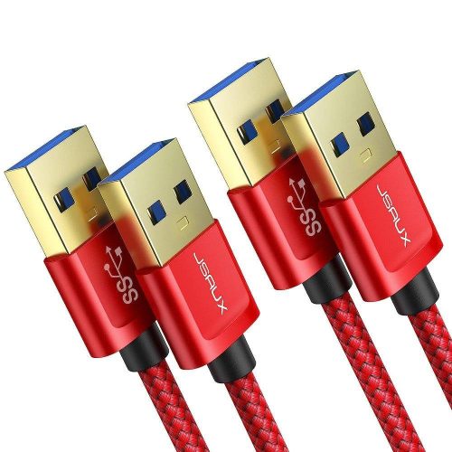 JSAUX Set cablu prelungitor USB 3.0, 1m și 2m, nailon împletit, 2 buc.