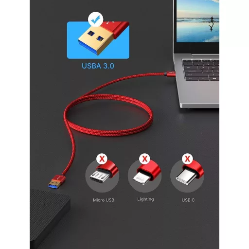 JSAUX USB 3.0 produžni kabel set, 1m i 2m, pleteni najlon, 2 komada