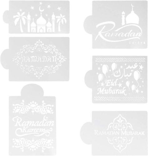 Ramadan Stencil muszlim tortaformák műanyag torta sablonok, 6db