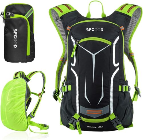 SPGOOD Kerékpáros Hátizsák 20L/25L/30L - Vízálló, Ultrakönnyű, Unisex Túrazsák Esővédővel és Sisakrögzítővel - MTB Hegyi Biciklis Táska