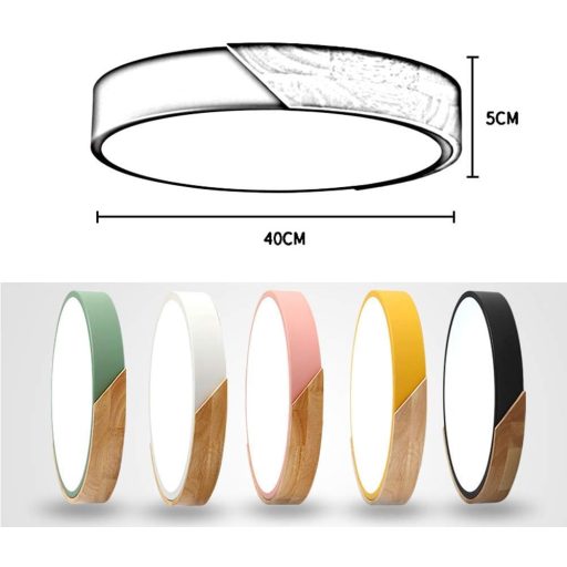 minifair Kerek Háromszínű LED Mennyezeti Lámpa 60 cm, Fehér, Távirányítós Fényerőszabályzóval, 3200 Lumen, 24W, Modern Dizájn