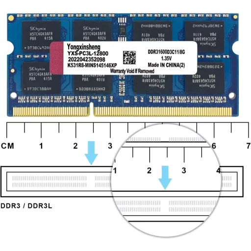 Yongxinsheng DDR3 16GB (2x8GB) Laptop RAM 1600MHz SODIMM Memorija Plava