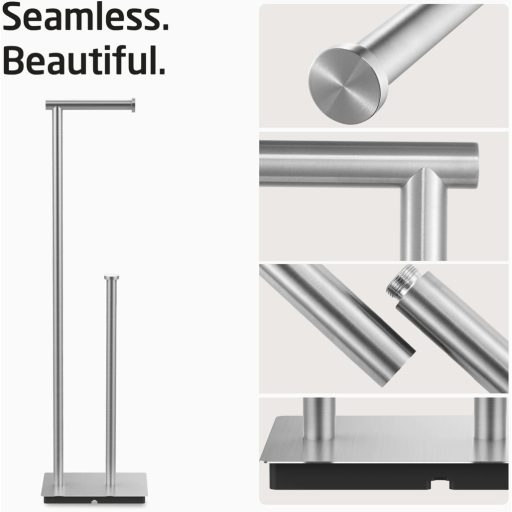 KES rozsdamentes acélból készült álló WC papír tartó tartalék funkcióval