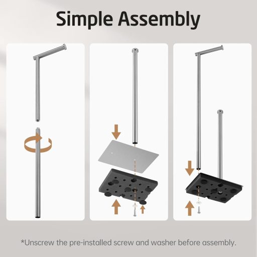 KES rozsdamentes acélból készült álló WC papír tartó tartalék funkcióval