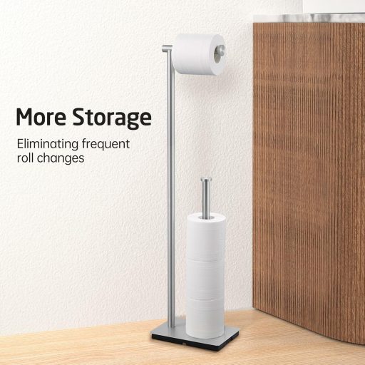 KES rozsdamentes acélból készült álló WC papír tartó tartalék funkcióval