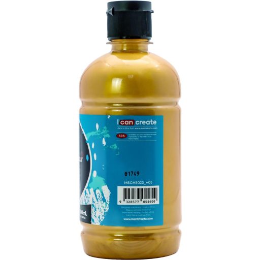 Mont Marte Akrilna Boja Zlatna 500ml - Sjajna, Trajna Boja za Slikanje