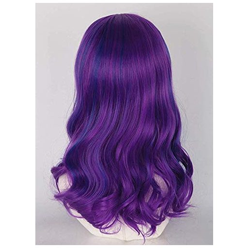 Topcosplay Kék-Lila Paróka Felnőtteknek - Hőálló, Göndör Műhaj Farsangra, Halloweenre, Jelmezekhez, 38 cm, Állítható Méret