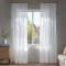 Deconovo Voile Függöny Szalagos Fehér 229x140 cm 2 db Lenvászon Hatás