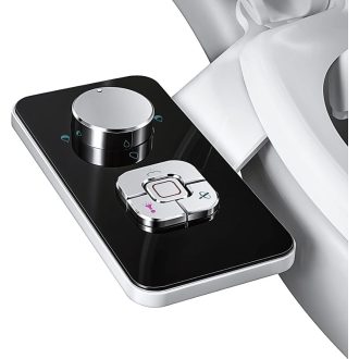   Bidetová sprcha SAMODRA na WC, neelektrická s dvojitou tryskou, samočistiaca bidetová armatúra s nastaviteľným tlakom, čierna matná