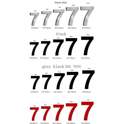 Rozsdamentes Acél Házszám, 7-es szám