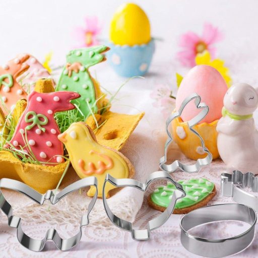 Súprava 5 formičiek na pečenie na Veľkú noc - Kuriatko, Zajačik, Mrkva na koláčiky
