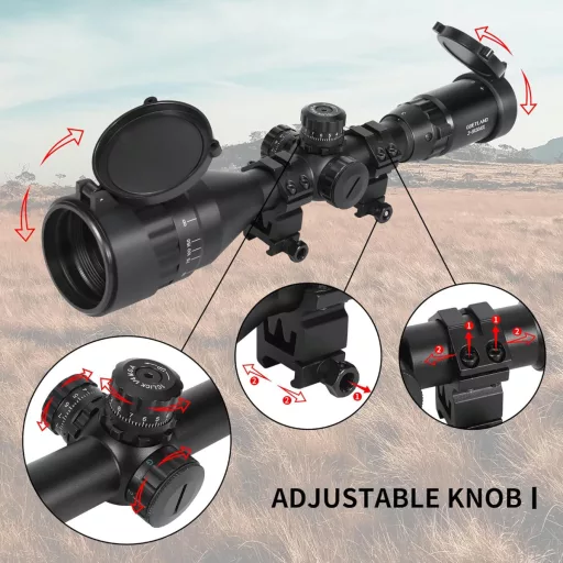 Puškohľad Goetland 3-9x50, Mil-Dot osnova, taktický, poľovnícky, airsoft