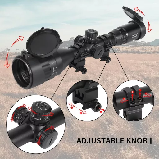 Goetland 3-9x50 Lunetă Pușcă Reticul Mil Dot Vânătoare Tactică Airsoft