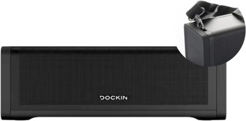 DOCKIN D FINE+ 2 Bluetooth Hangszóró, 50W, IPX5 Vízálló, 16 Órás Üzemidő, Powerbank Funkcióval, 3 DSP Hangszínszabályzóval, Fekete