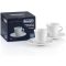 De'Longhi DLSC308 Porcelain Espresso Cups Set - 2 Handmade Ceramic Cups with Saucers, Microwave & Dishwasher Safe, 70 ml, White
