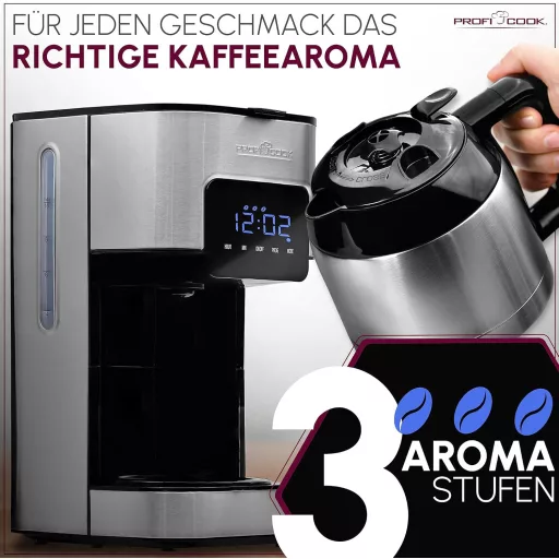 Profi Cook PC-KA 1191 Kávéfőző 8-10 Csészés Termoszszos Érzékelős Vezérléssel