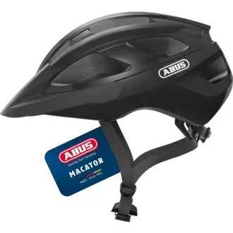   ABUS Macator kerékpáros sisak sportosak és kezdőknek, uniszex - M (52 - 58 inches), Black (velvet black)