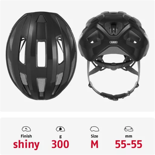 ABUS Macator kerékpáros sisak sportosak és kezdőknek, uniszex - M (52 - 58 inches), Black (velvet black)
