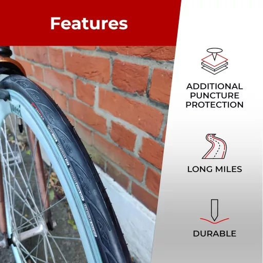 Set anvelope pliabile Fincci 700x25c pentru biciclete de șosea - 28", cu protecție la pană, 120 TPI, set anvelope pentru curse, gravel, e-bike și biciclete de turism
