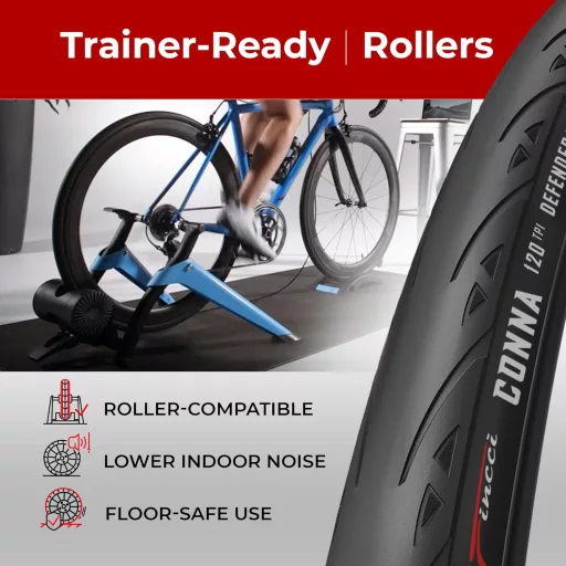 Set anvelope pliabile Fincci 700x25c pentru biciclete de șosea - 28", cu protecție la pană, 120 TPI, set anvelope pentru curse, gravel, e-bike și biciclete de turism