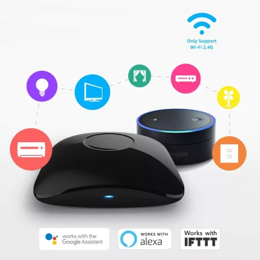 BroadLink RM4 Pro Univerzális Távirányító - 2.4GHz WiFi IR és RF Okosotthon Központ, Kompatibilis Alexa és Google Home Rendszerekkel, TV, Se