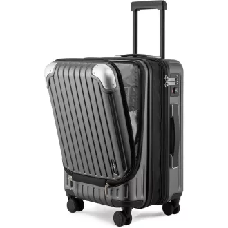   Troler Cabină Expandabil LEVEL8 de 55 cm cu Blocare TSA, Geantă de Voiaj Rigidă și Ușoară din ABS+PC cu 4 Roți Pivotante