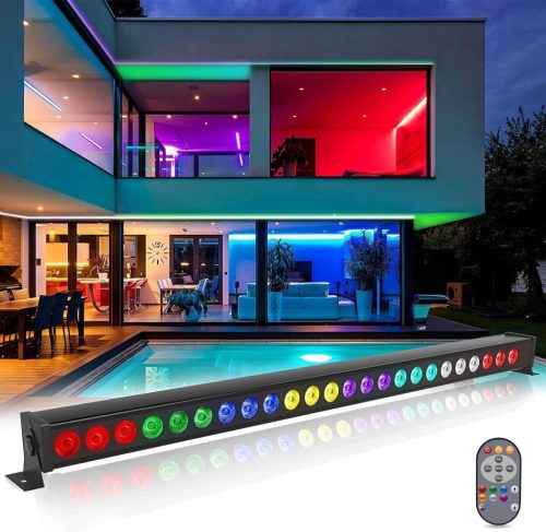UKing Proiector LED Wash Disco Light 24x3W RGB - Telecomandă DMX512 Lampă de Party cu Stroboscop Intermitent pe Muzică pentru DJ Evenimente