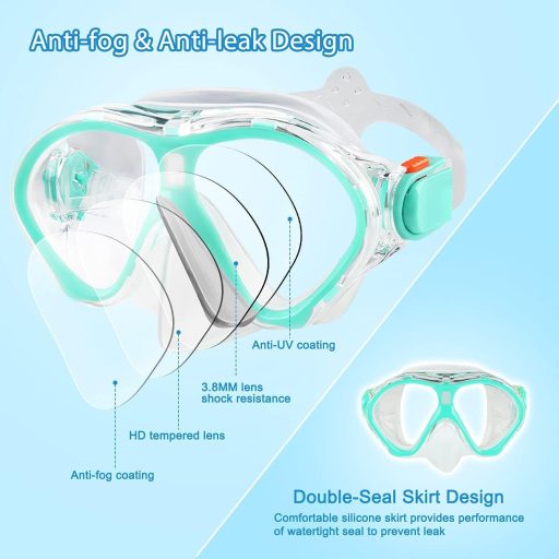 Gintenco Gyerek Snorkel Szett Panoráma Maszk Száraz Snorkelcsővel Anti-Fog