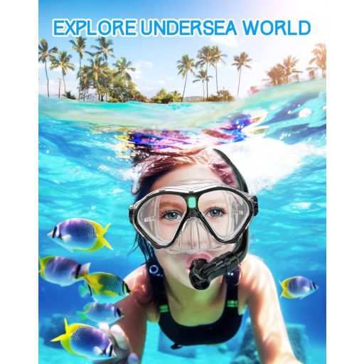 Gintenco Gyerek Snorkel Szett Panoráma Maszk Száraz Snorkelcsővel Anti-Fog