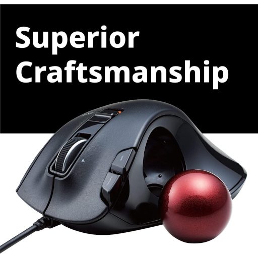 ELECOM EX-G Ergonomikus Trackball Egér Vezetékes Piros Gömbvel 5 Gomb