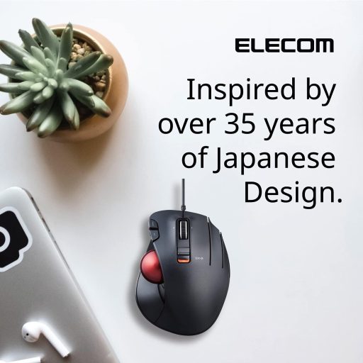 ELECOM EX-G Ergonomikus Trackball Egér Vezetékes Piros Gömbvel 5 Gomb