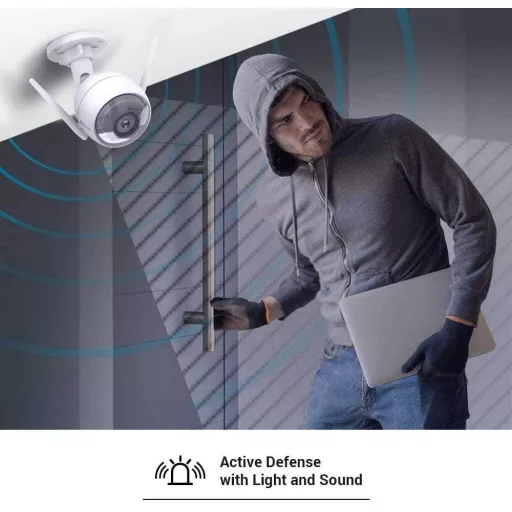 EZVIZ Dual Lens kültéri biztonsági kamera 1080P, színes éjszakai látás, mozgásérzékelés, sziréna, IP67