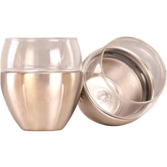   Gteller 3 Rétegű Dupla Falú Rozsdamentes Acél Boros Pohár 250ml - Hőszigetelt Kehely Borhoz, Kávéhoz, Koktélokhoz