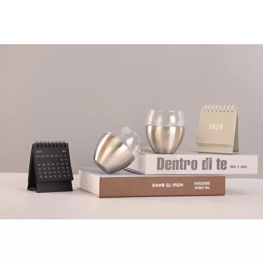 Gteller 3 Rétegű Dupla Falú Rozsdamentes Acél Boros Pohár 250ml - Hőszigetelt Kehely Borhoz, Kávéhoz, Koktélokhoz