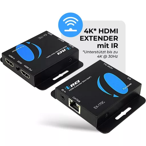 OREI 4K HDMI Ethernet Extender CAT5/CAT6/CAT7 50m IR Loop Out